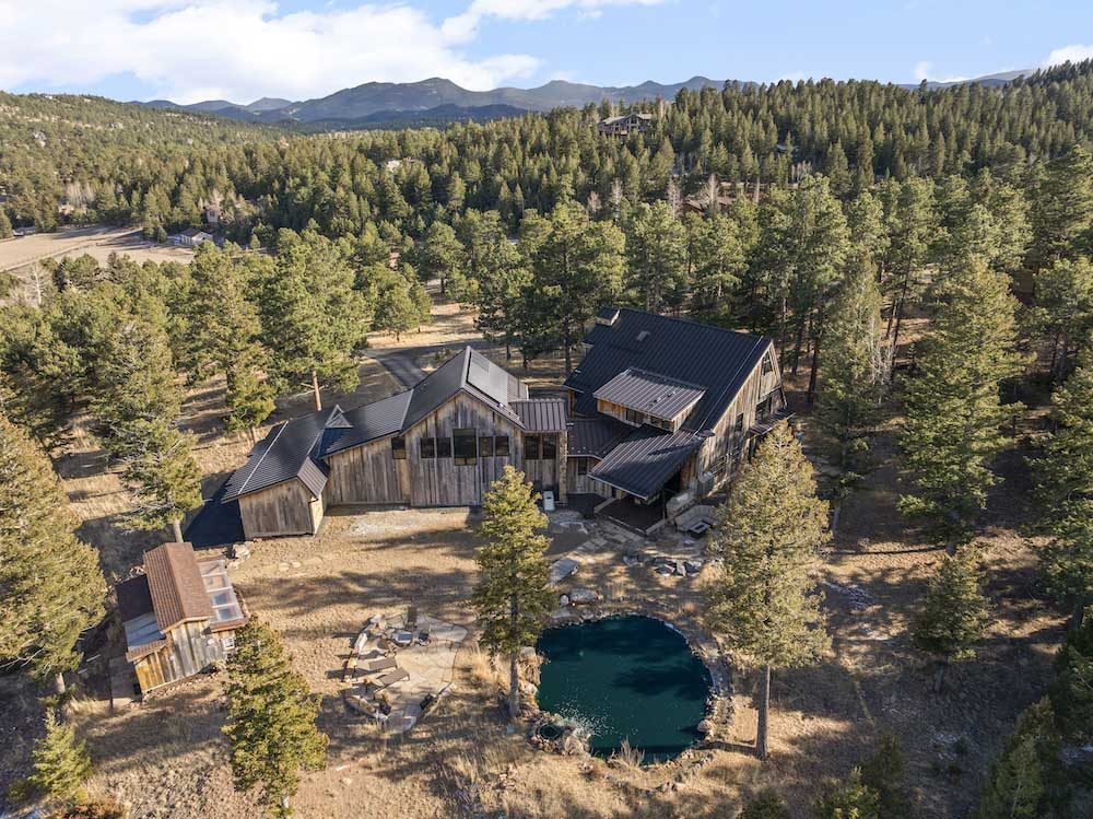 Drone Photo of a luxury real state listing in Evergreen, Colorado
